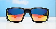 iPOP Blunt-RV wrap around polarised sunnies in grey with blue mirror 