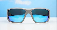 iPOP Blunt-RV wrap around polarised sunnies in grey with blue mirror 