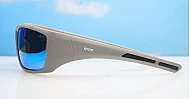 iPOP Blunt-RV wrap around polarised sunnies in grey with blue mirror 