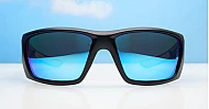 iPOP Blunt-RV wrap around polarised sunnies in grey with blue mirror 