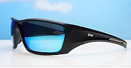 iPOP Blunt-RV wrap around polarised sunnies in grey with blue mirror 