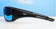 iPOP Blunt-RV wrap around polarised sunnies in grey with blue mirror 