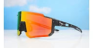 iPOP Cruz polarised mirror sports sunglasses in colour paint splatter finish