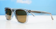 Maui Brown wayfarer polarised sunglasses with translucent grey frames brown lenses and inner core wire temples