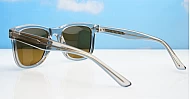 Maui Brown wayfarer polarised sunglasses with translucent grey frames brown lenses and inner core wire temples