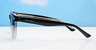 Maui Black wayfarer polarised sunglasses with black gradient frames superdark grey lenses and inner core wire temples