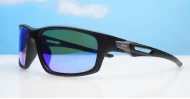  Ironcrest matte black wrap polarised sunglasses coloured mirror lenses mens sport