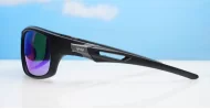  Ironcrest matte black wrap polarised sunglasses coloured mirror lenses mens sport