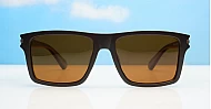 Outlaw matte brown polarised sunglasses with superdark dark brown lenses and inner core wire temples