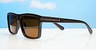 Outlaw matte brown polarised sunglasses with superdark dark brown lenses and inner core wire temples