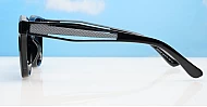 The Daylight elegant round UV400 sunglasses for women with silver temple detail and super dark lenses