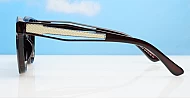 The Daylight elegant round UV400 sunglasses for women with silver temple detail and super dark lenses