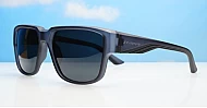 iPOP Cole flat top polarised sunnies in matte black with super dark lenses
