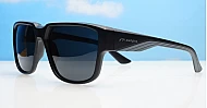 iPOP Cole flat top polarised sunnies in matte black with super dark lenses