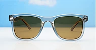 Maui Brown wayfarer polarised sunglasses with translucent grey frames brown lenses and inner core wire temples