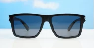 Outlaw matte black polarised sunglasses with superdark lenses grey stripe temples and inner core wire