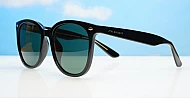 Kiri large round black polarised sunglasses G15 lenses oversized frame