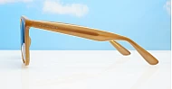 iPOP Kiri large round polarised sunnies in light brown with dark brown lenses and silver pip detail