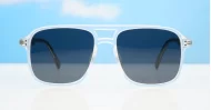 Avatar square aviator polarised sunglasses with superdark lenses and polycarbonate frames