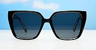 The Iconic Black soft cat-eye UV400 sunglasses for women with dark grey lense