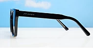 The Iconic Black soft cat-eye UV400 sunglasses for women with dark grey lense