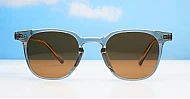 iPOP Arlo polarised vintage grey unisex sunglasses with gold detail and super dark brown lenses