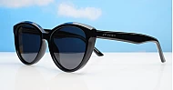 iPOP Talia polarised cat eye sunglasses in [translucent brown with brown lenses / black with dark grey lenses]