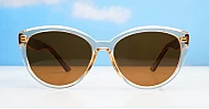 iPOP Talia polarised cat eye sunglasses in [translucent brown with brown lenses / black with dark grey lenses]