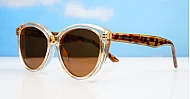 iPOP Talia polarised cat eye sunglasses in [translucent brown with brown lenses / black with dark grey lenses]