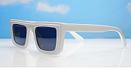The Clara vintage rectangular flat-top UV400 sunglasses for women in black or white with super dark lenses