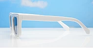 The Clara vintage rectangular flat-top UV400 sunglasses for women in black or white with super dark lenses