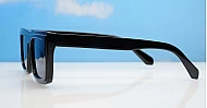 The Clara vintage rectangular flat-top UV400 sunglasses for women in black or white with super dark lenses