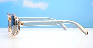 The Freya medium retro oval UV400 sunglasses in translucent or solid colours with super dark lenses