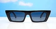 The Dylan retro cat-eye UV400 sunglasses in black or white with super dark or silver mirror lenses