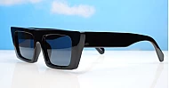 The Dylan retro cat-eye UV400 sunglasses in black or white with super dark or silver mirror lenses