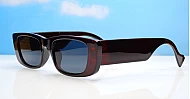 The Etta retro narrow rectangular UV400 sunglasses with super dark lenses
