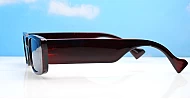 The Etta retro narrow rectangular UV400 sunglasses with super dark lenses