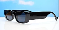 The Etta retro narrow rectangular UV400 sunglasses with super dark lenses