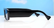 The Etta retro narrow rectangular UV400 sunglasses with super dark lenses