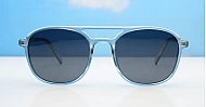 iPOP Echo compact polarised aviator sunglasses in translucent grey with dark grey lenses