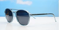 iPOP Echo compact polarised aviator sunglasses in translucent grey with dark grey lenses