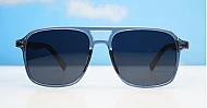 iPOP Slate polarised aviator sunglasses with polished wood temples in black frames