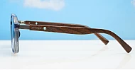 iPOP Slate polarised aviator sunglasses with polished wood temples in black frames