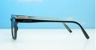 Wilbur Black small round polarised sunglasses silver detailing smoke lenses