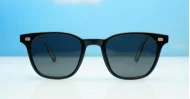 Wilbur Black small round polarised sunglasses silver detailing smoke lenses