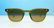 Wilbur Brown small round polarised sunglasses light brown frames dark brown lenses