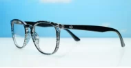 Classic round unisex blue light glasses with silver accents and flexible steel hinges