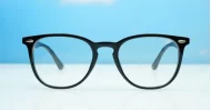 Classic round unisex blue light glasses with silver accents and flexible steel hinges