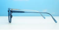 Wilbur Blue small round polarised sunglasses blue frames dark grey smoke lenses