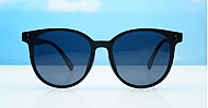 iPOP Vesper large round polarised sunnies in [colour] with gold detail and super dark lenses